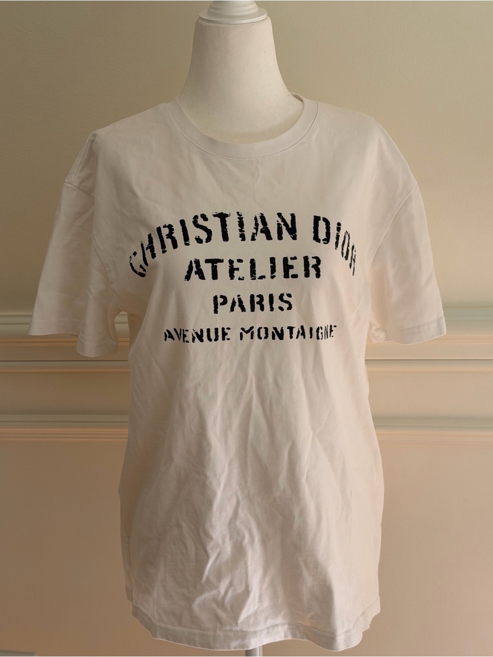 Christian Dior Atelier Printed Cotton T-Shirt White